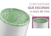 Lixeira Branca com Tampa Rose Gold 8 Litros - Ela Decora